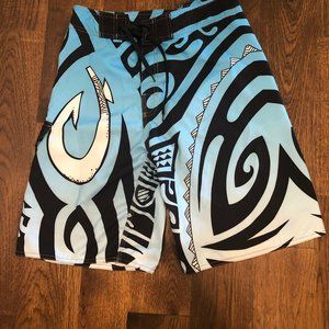 Clothin Board Shorts/Waist 32/Black/Blue